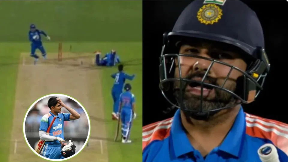 Gill blamed for Rohit's run-out vs Afghanistan [Source: AFP, Screengrab/JioHotstar]

